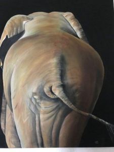 Voir le détail de cette oeuvre: elephant de dos